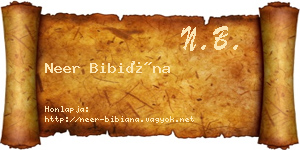 Neer Bibiána névjegykártya